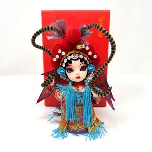 Chinese Tang Wawa Peking Opera Mu Guiying Doll Figurine